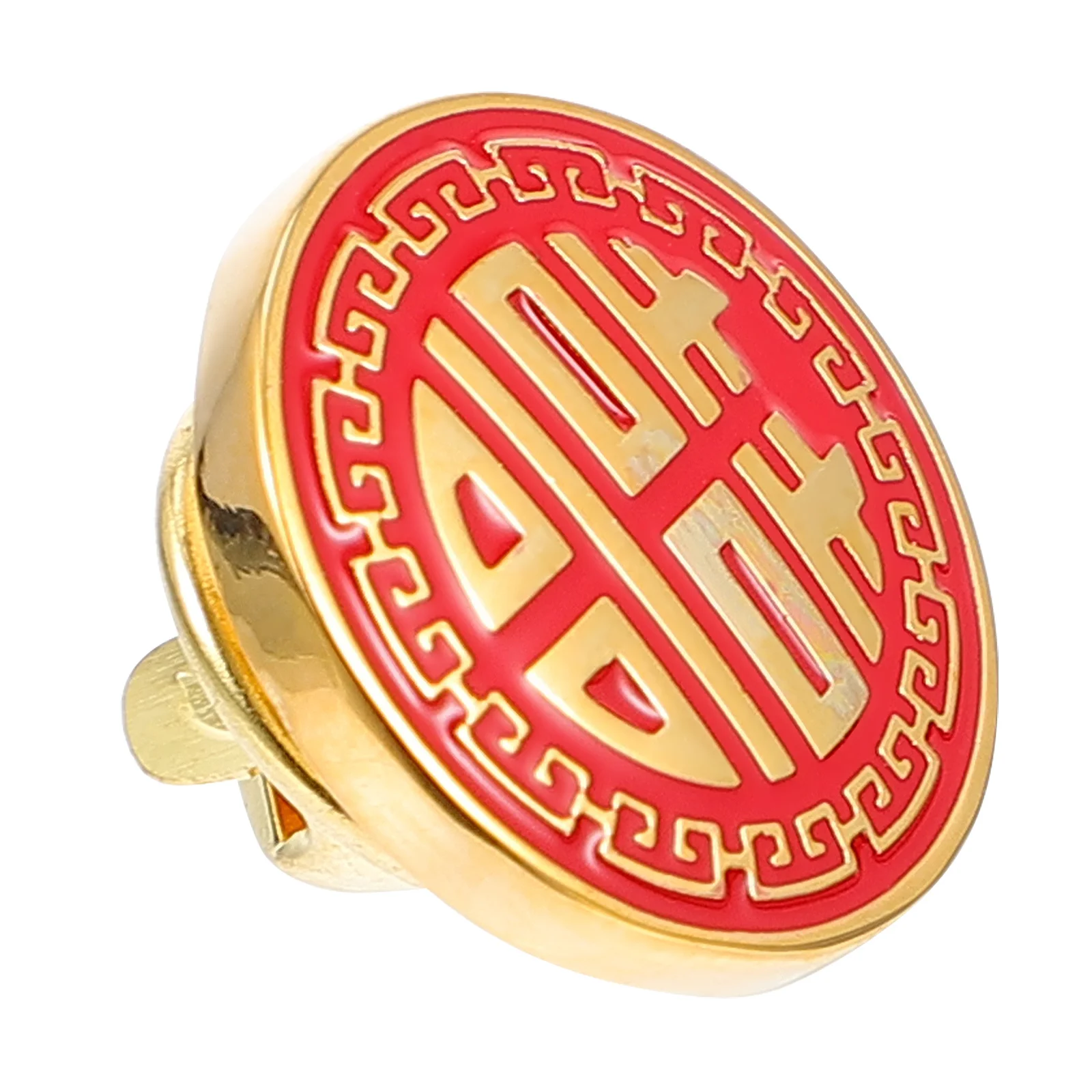 1 個ゴールデンブローチ絶妙な銅中国風新郎結婚式用品ベストマン衣類装飾銅ブローチ結婚式用品