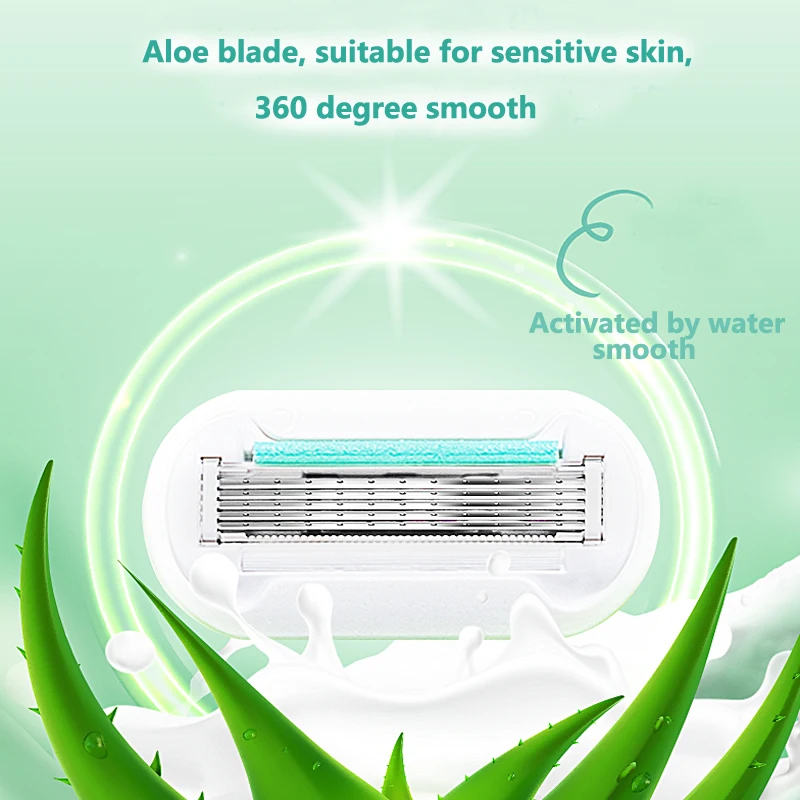 Gillette Venus Razor Blades Aloe 5 Layers Shaving Blades Suit for All Venus Holders Suitable for Sensitive Skin with Soap Bar