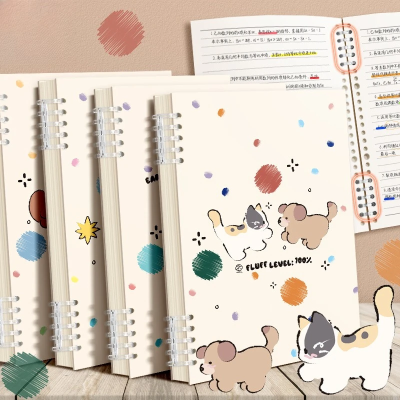 Simple Cute Cartoon Loose-Leaf Notebook Super Thick Ink-Proof Index Page Students Waterproof Cover Stationery journal binder