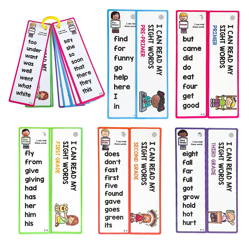 

220 Sight Words English Cards Flashcard for Toddler Kids Learning Toys Kit 5 Levels Preschool Educational Supplies Montessori