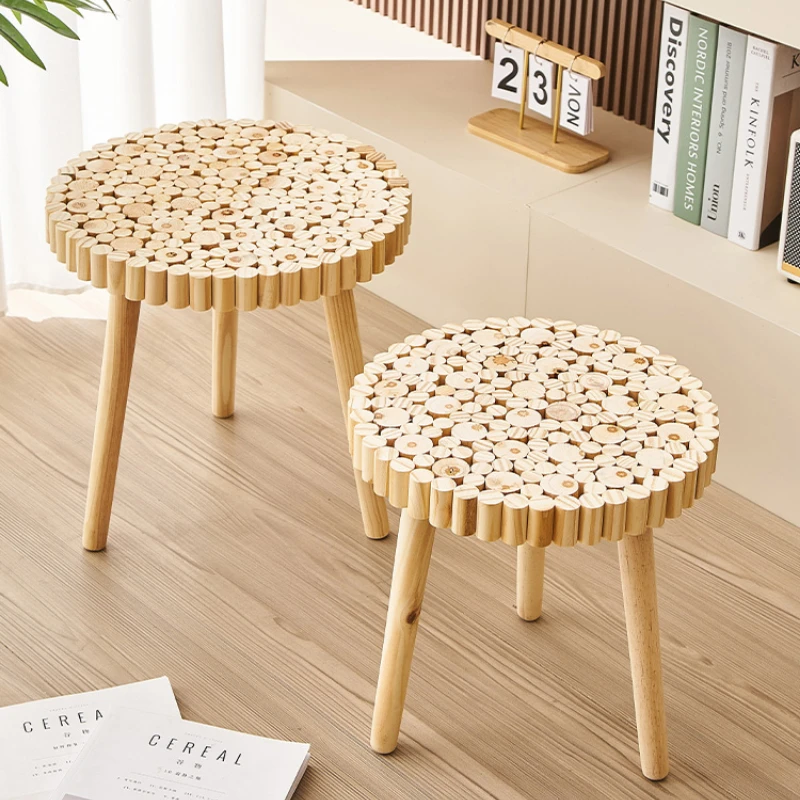 

Simple Fashion Side Table Coffee Table Log Style Hallway Sofa Side Shoe Changing Stool Living Room Large Floor Ornaments