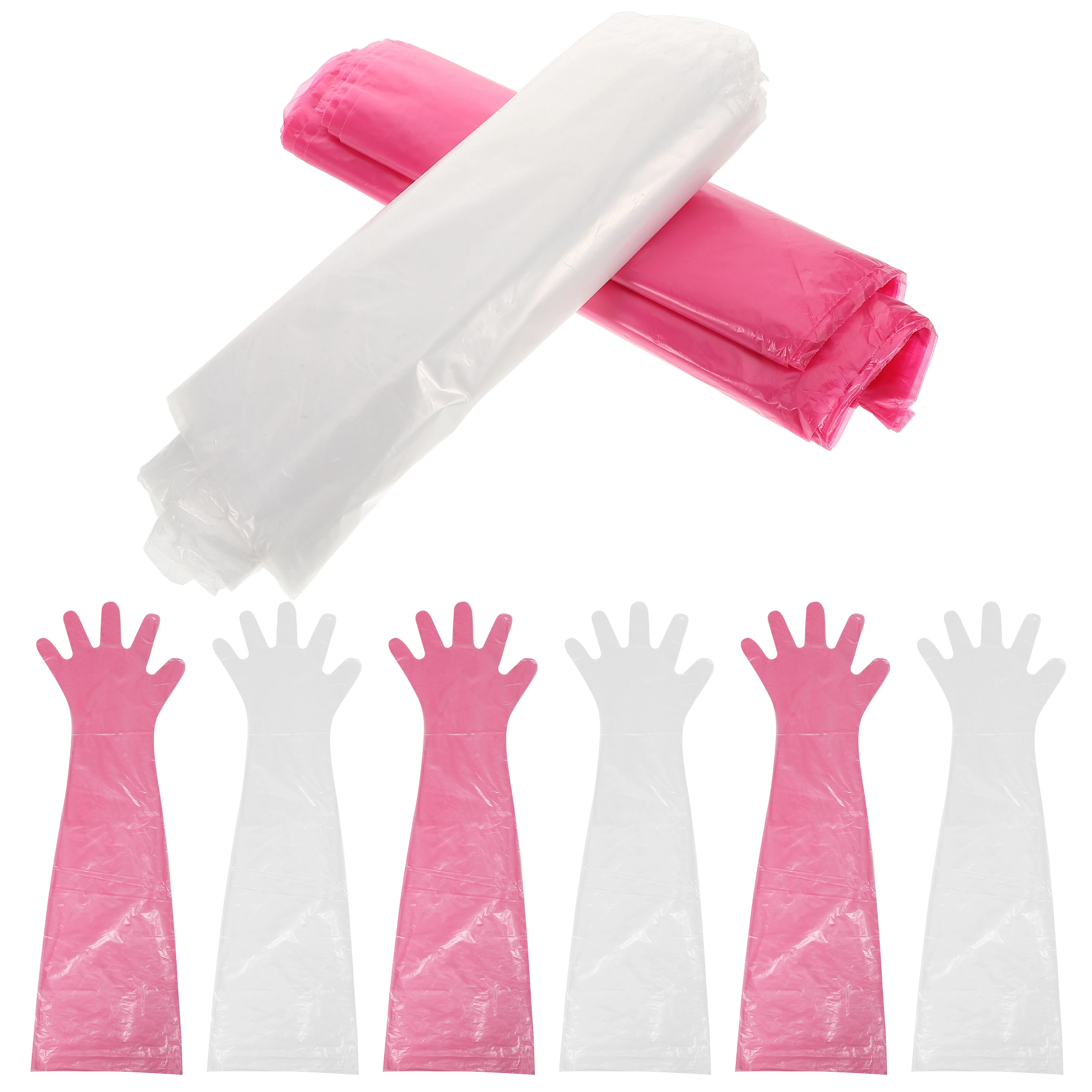 

100Pcs Veterinary Long Arm Gloves Shoulder Length Disposable Waterproof Protective Gloves for Animal Handling Veterinary Exams