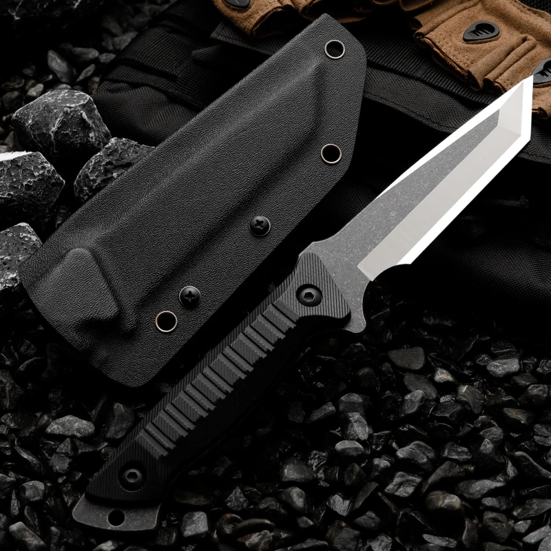 HUANGFU7cr13mov Alloy Steel Military Tactical Knife Outdoor Wildlife Blade Sharp Fixed Blade Hunting Knife Collection Gift Knife