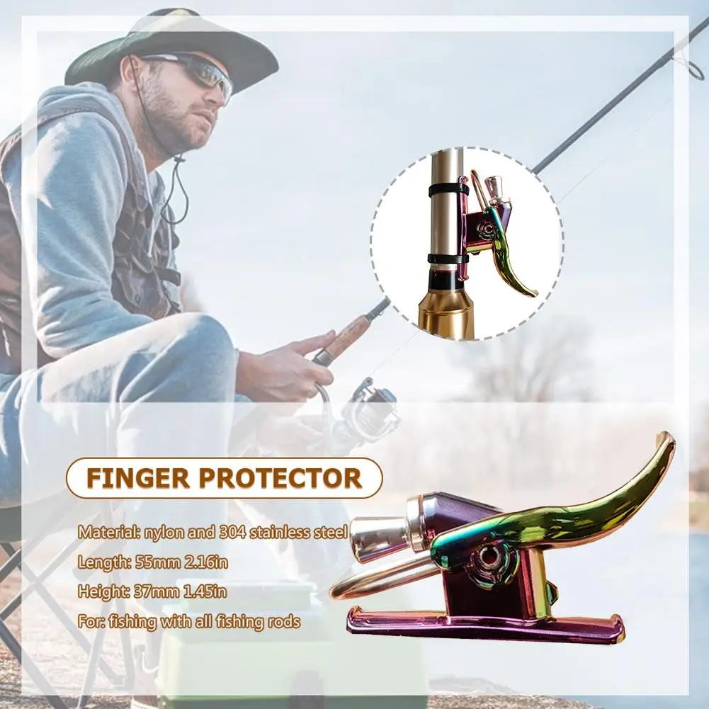 1pc Outdoor Fishing Rod Trigger Aid Finger Protector Button Nylon Stainless Steel Fishing Pole Launch Casting Clip