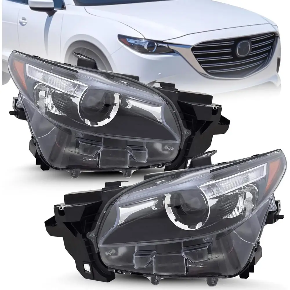 

Комплект светодиодных фар (левая и правая) для Mazda CX-9 Sport, Touring Plus, Touring 2016-2022, сертифицированный, с лампами.