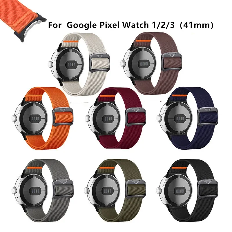 Elastic Braided Straps For Google Pixel Watch 1 2 3 41mm Band Nylon Adjustable Bracelet Accessories With