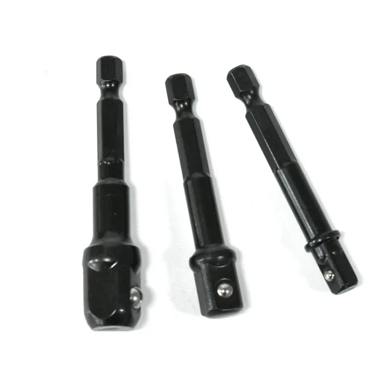 Compsum Drill Socket Adapter 1/4'' Hex Shank Extension for Impact Driver Square Head Drill Bit Adapter Set Hand Tools