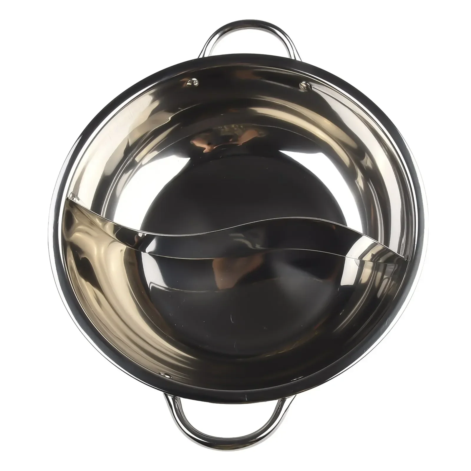 28/30cm Twin Divided Hot Pot Stainless Steel Compatible Pot Cooker Cooking Cookware Dish Plate Double Gas Stove Hotpot Stock Pot