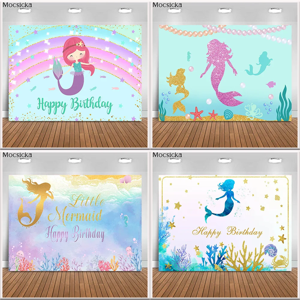 Mocsicka-赤ちゃんのシャワーのテーマ,ビニールの背景,写真のパーソナライズされた海のベッドの城,プリンセスの背景