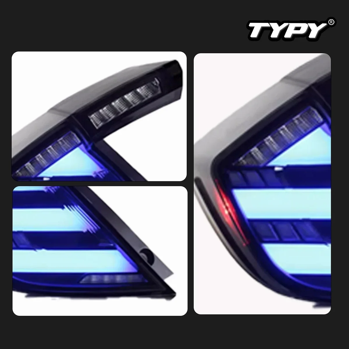 

TYPY Новый светодиодный задний фонарь, обновленный, модифицированный для Honda Civic 10th RGB задний фонарь 2016-2020, динамический сигнальный задний фонарь, автоаксессуары