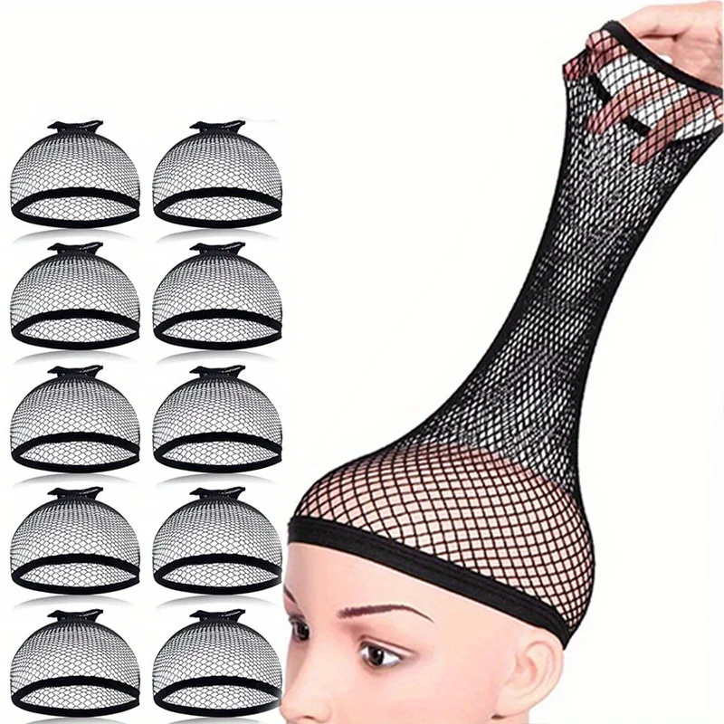10 stuks dames mesh pruik caps elastische open pruik caps voor lang en kort haar delicate mesh met elastische randen
