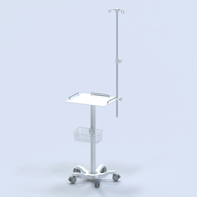 Multi-Functional Medical Mobile Cart With Infusion Rod Monitor Instrument Electrocardiogram Computer Trolley Hospital Use