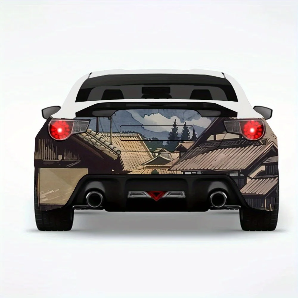

Japanese Scenery Car StickerVinyl Decal for Car Rear, Waterproof Self-Adhesive Vinyl Stickers for Vehicle Tail & Bumper, Decorat