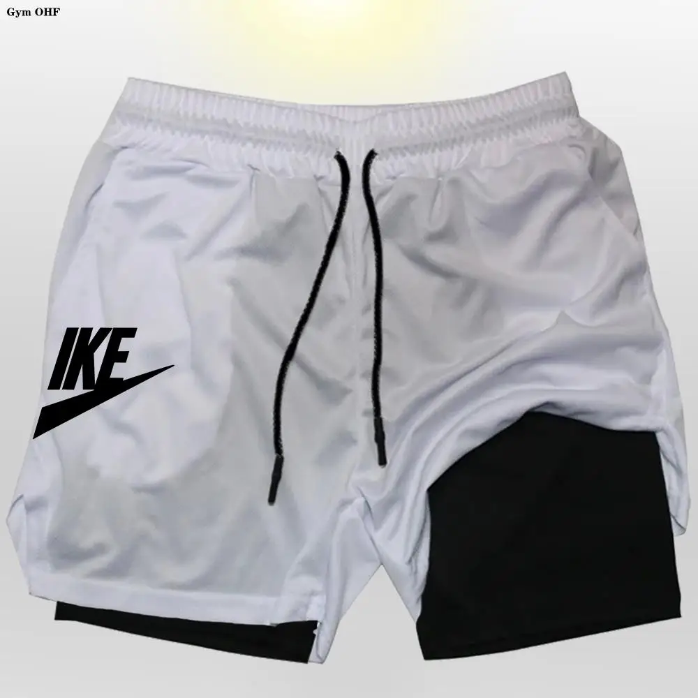 New Sports Shorts Men 2 In 1 Double-Deck Shorts Summer Fitness Sweatpants Jogging Running Shorts Elastic Woven Training shorts