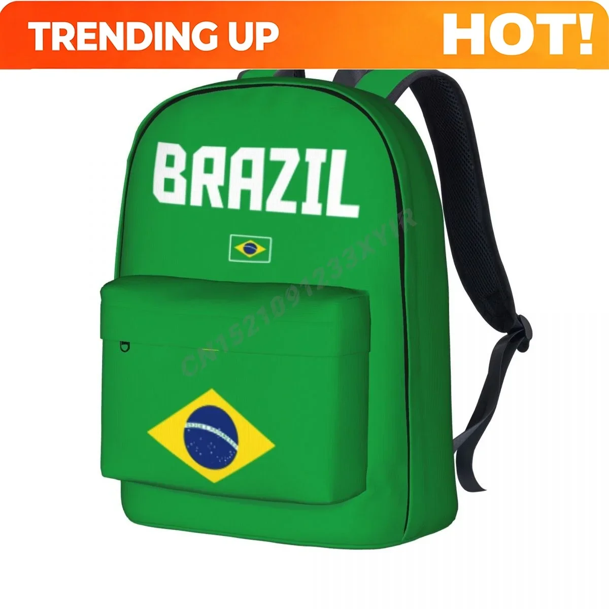 Custom Bag Unisex Backpack Brazil Flag Brazilian Stitch Schoolbag Messenger Bag Case Laptop Travel Bag Mochila Gift