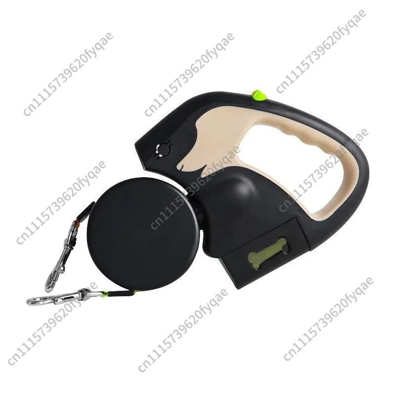 Pet gardening one drag two dog leash can be automatically retractable double head double leash medium dog anti-entanglement