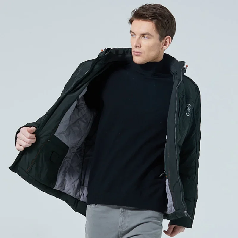 Chaqueta con capucha para hombre, impermeable, a prueba de viento, a prueba de heladas, NZI, Invierno