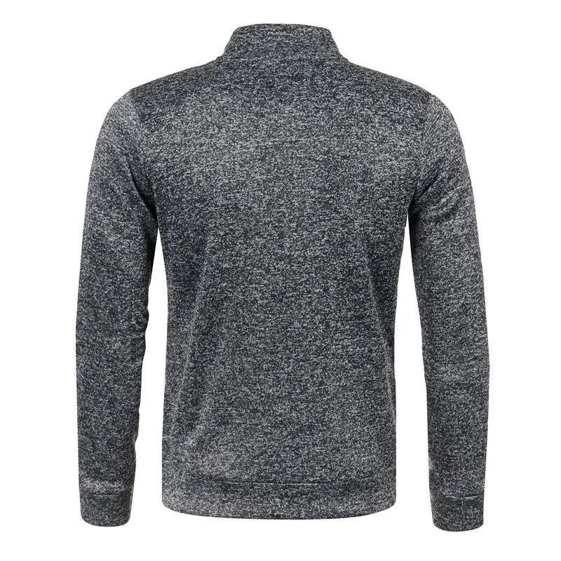 Herren Fleeced Sweatshirt lässig Langarm Stehkragen halber Reiß verschluss Pullover männliche einfarbige Hoodies Frühling Herbst Oberbekleidung