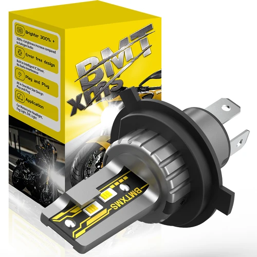 BMTxms H4 bombilla LED para faro delantero de motocicleta para Kawasaki Yamaha Suzuki Honda Peugeot 6500K 3000K faro de haz alto y bajo