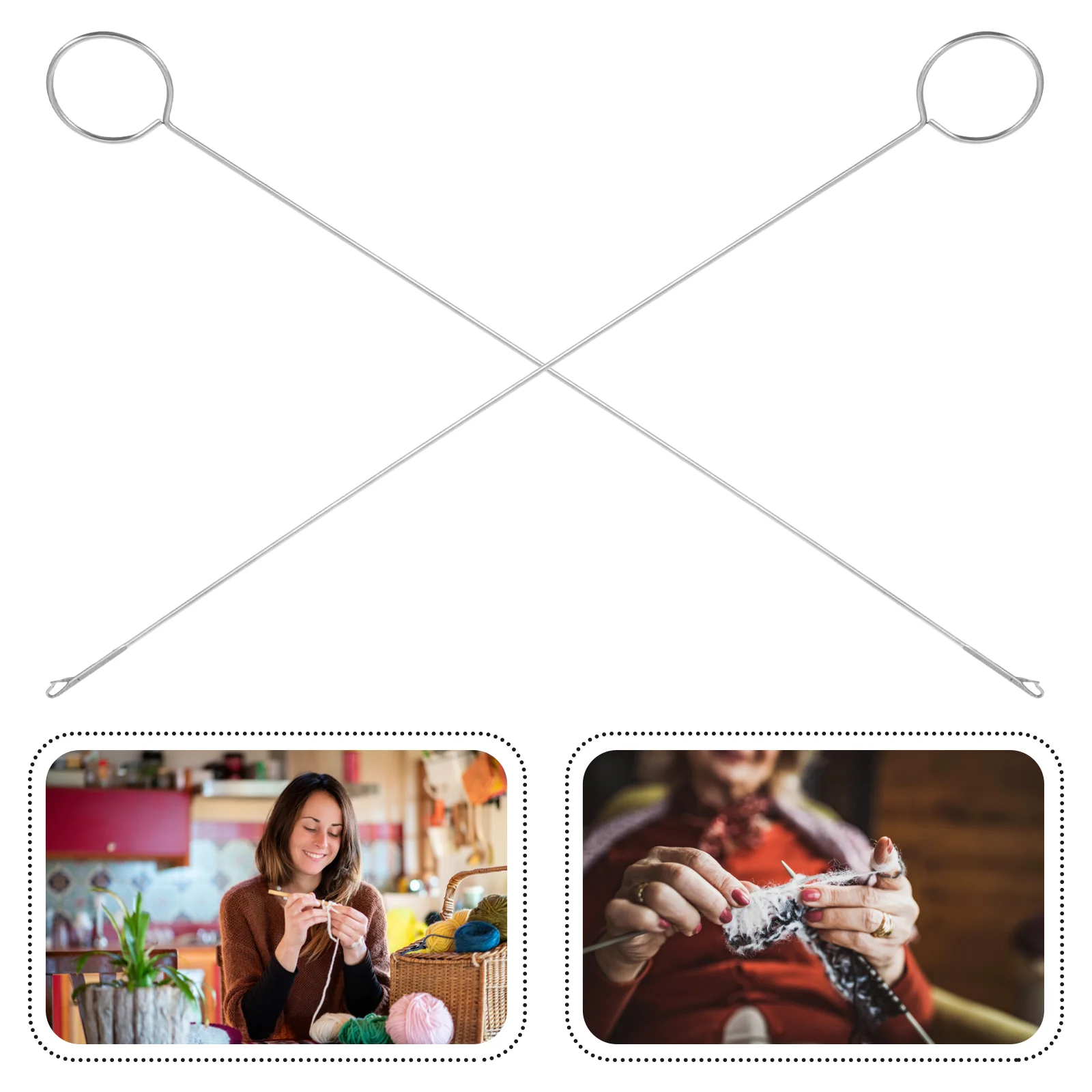 

Stainless Steel Hook Needle Sewing Loop Turner Knitting Accessories Dread Crochet DIY Belt inside Out Strap Pull for Guide Ring
