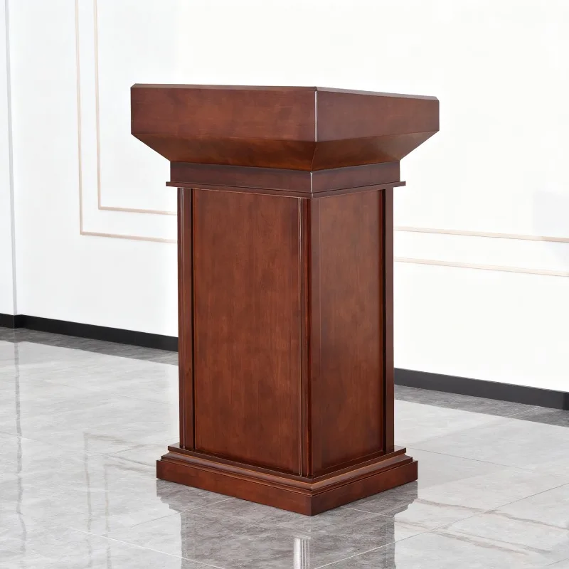 

Solid wood podium speech Electric remote control lifting speech Leadership conference room Multimedia speech podium table