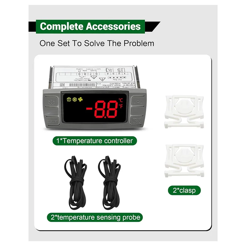 BNVN-For Dixell XR02CX-4N1F1 Temperature Controller, Replace For Dixell Temperature Controller Fit For Refrigerators/Freezer
