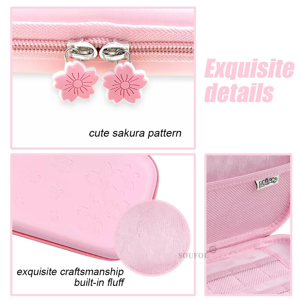 New For NS Pink Sakura Flower Portable Carry Bag For Switch OLED PU Waterproof Pouch Case Storage Cover Box for Nintend Switch
