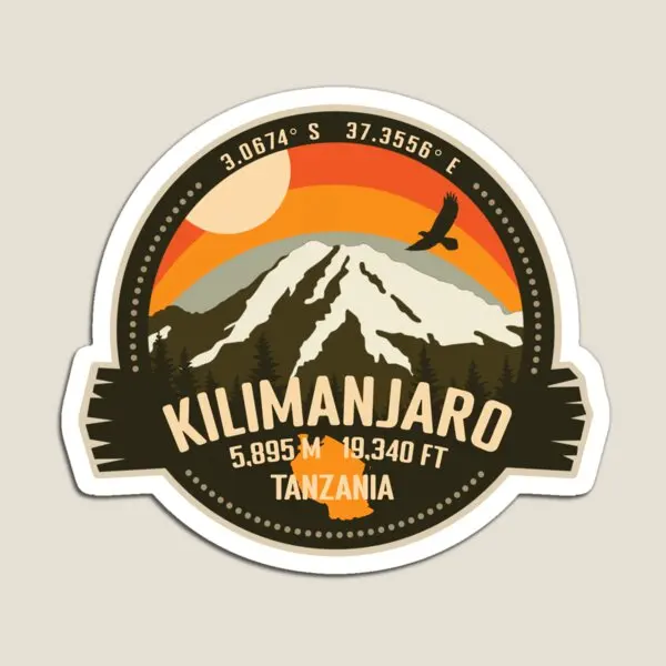 Mt Kilimanjaro Tanzania Africa Summit  Magnet Magnetic Stickers  Refrigerator Kids Baby Decor Toy for Fridge Organizer Holder