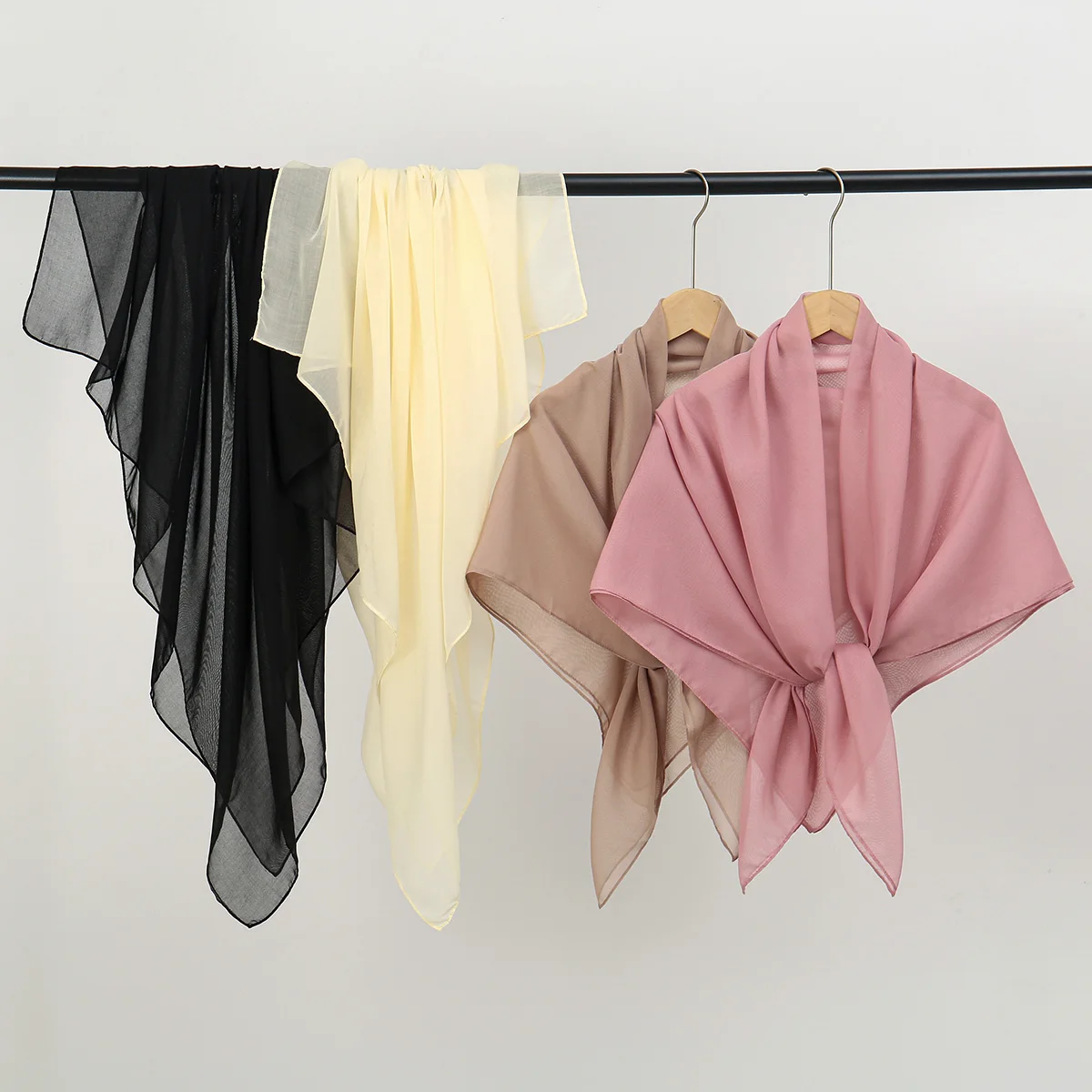 Premium Solid Voile Square Scarf Large Size Soft Headscarf Muslim Hijab Thin Breathable Islamic Shawl Islamic Wear 110*110cm
