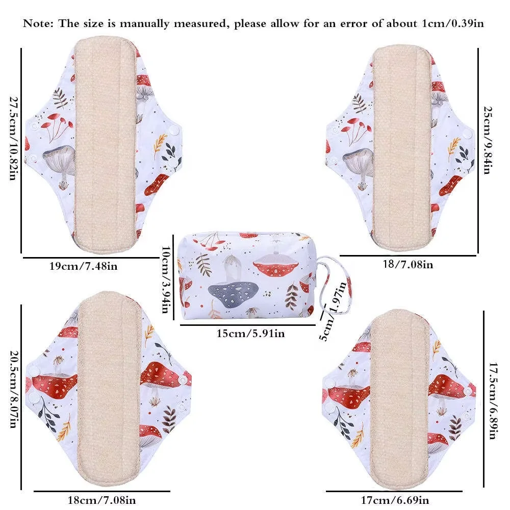 5Pcs Organic Cotton Reusable W - огляд і ціна Cloth Pad Reusable