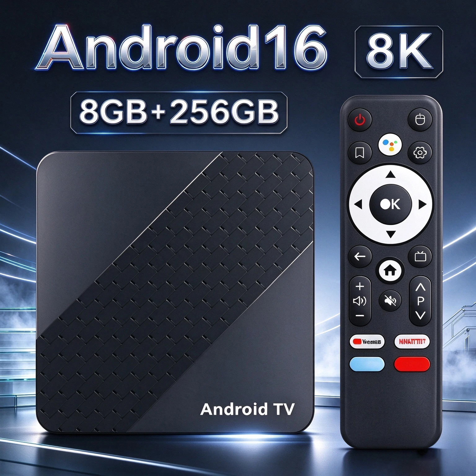 Smart TV Box 2026 X10 Android 16 TV Box RK3518 Wifi 5G 8K Telecomando Vocale con Assistente Google 4GB 8GB Ram 128GB 256GB Rom Lettore Multimediale