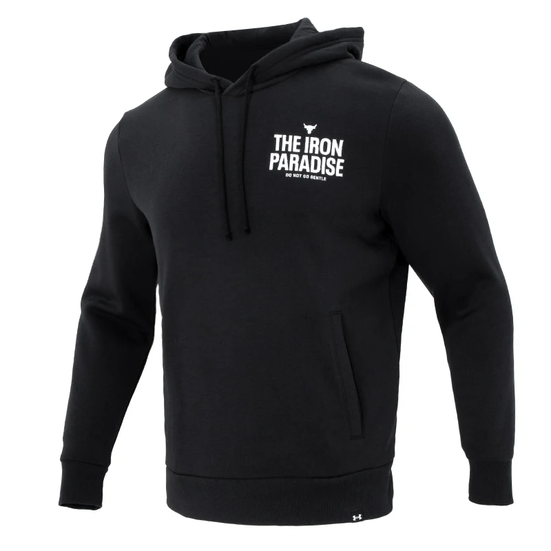 

Underarmour Hooded Sweatshirt Men's Pjt Rock Rival Fleece Sweatshirt Comfortable Breathable Sports Casual Pullover 1380107-001