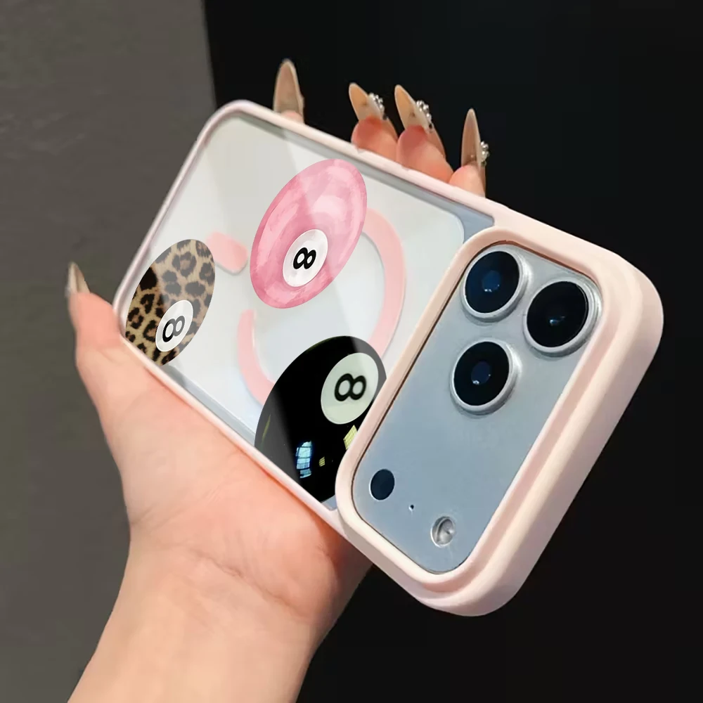 Retro-Billard 8 Klare Hülle für Magsafe iPhone 15 16 Pro Max 17 14 11 13 12 Pro Max Plus Hülle Magnetisches Kabelloses Laden Coque – Detail 10
