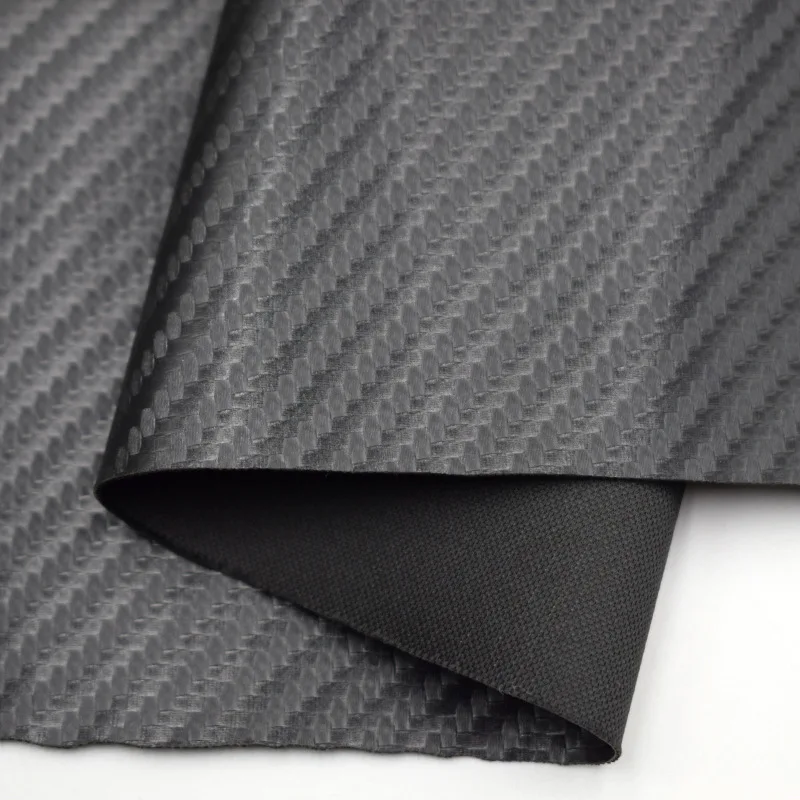 0.5MM Imitation Carbon Fiber Black Elastic Universal Packaging PU Synthetic Leather Materials