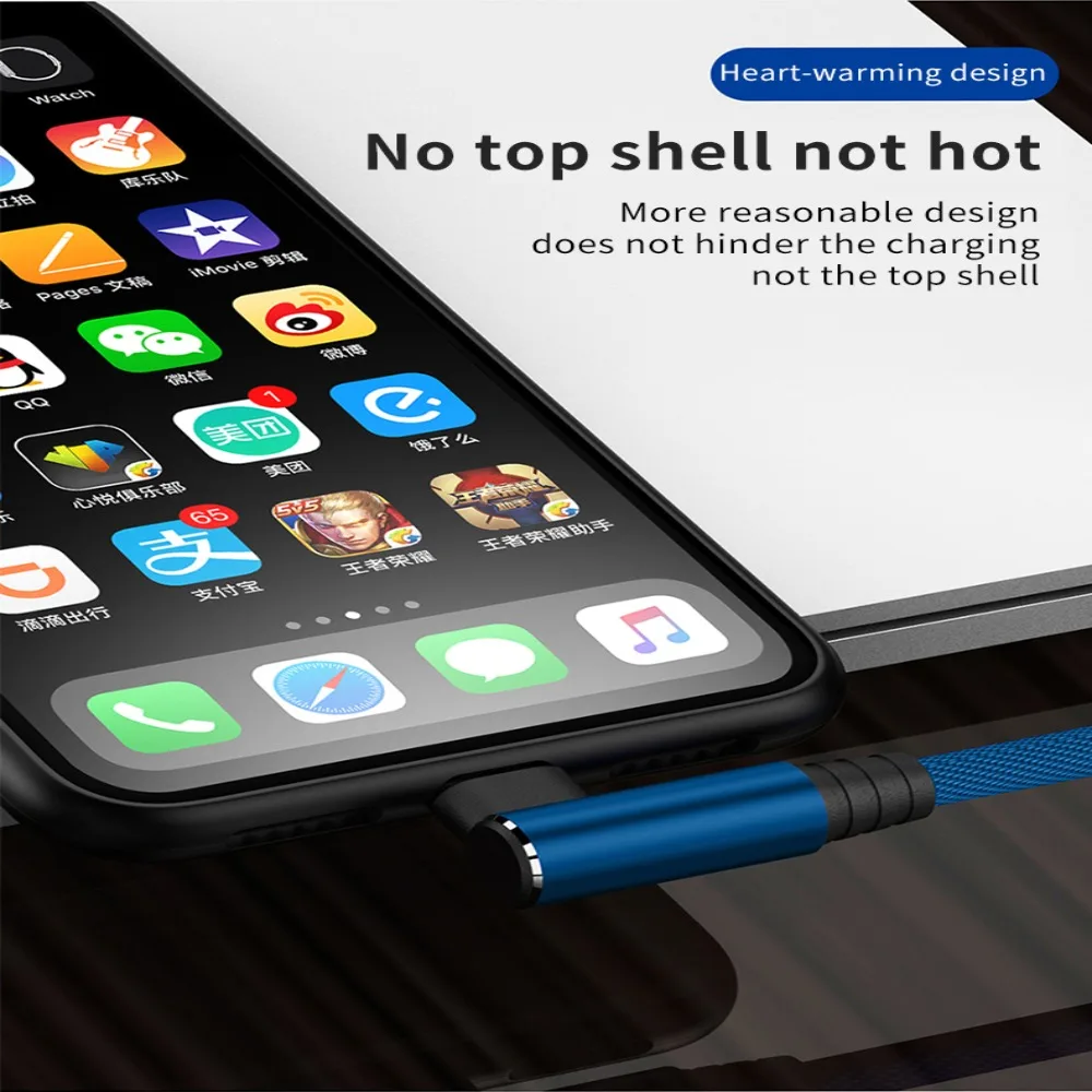 5A 5A كابل شحن سريع 90 درجة زاوية رئيس واحد نوع C كابل واحد الكوع المنسوجة قذيفة واحدة الكوع كابل يو اس بي #5