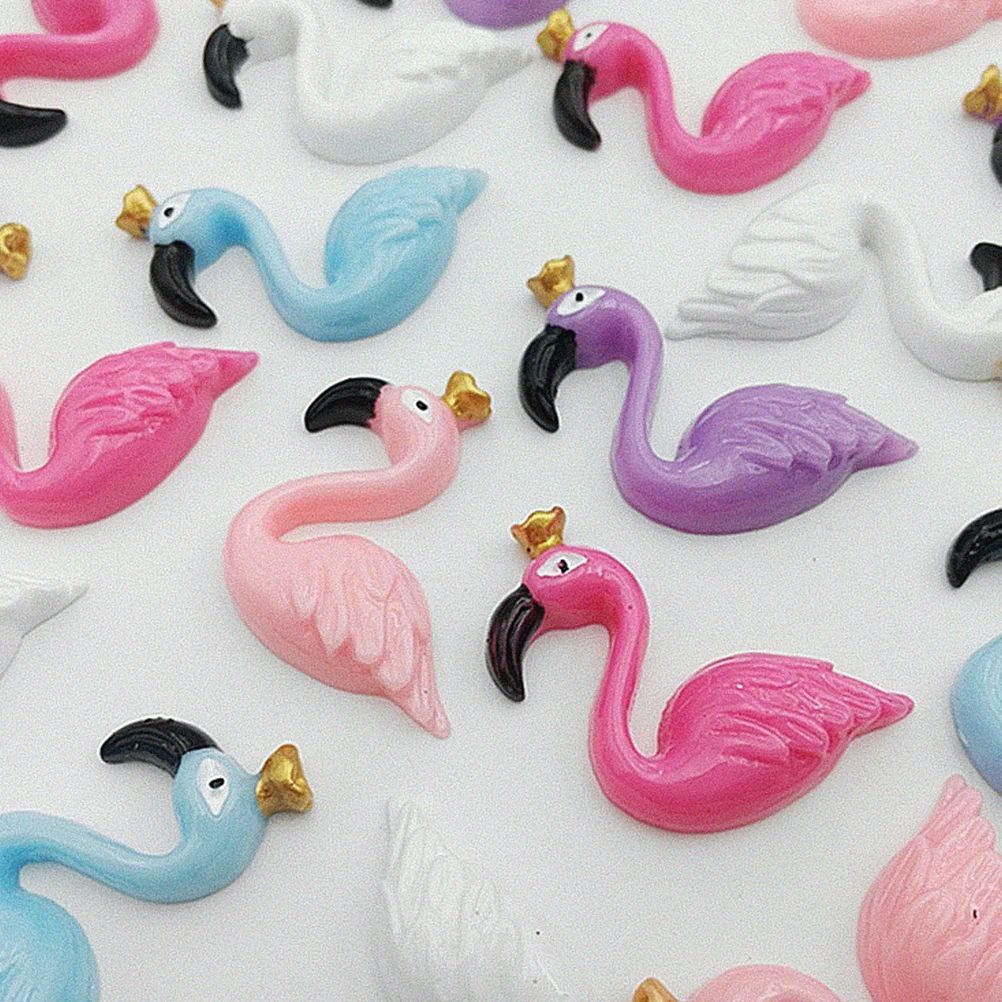 

50Pcs DIY Phone Case Decor Cartoon Flamingo Accessories Premium Material Durable Practical Stylish Beautiful Mobile Phone Shell