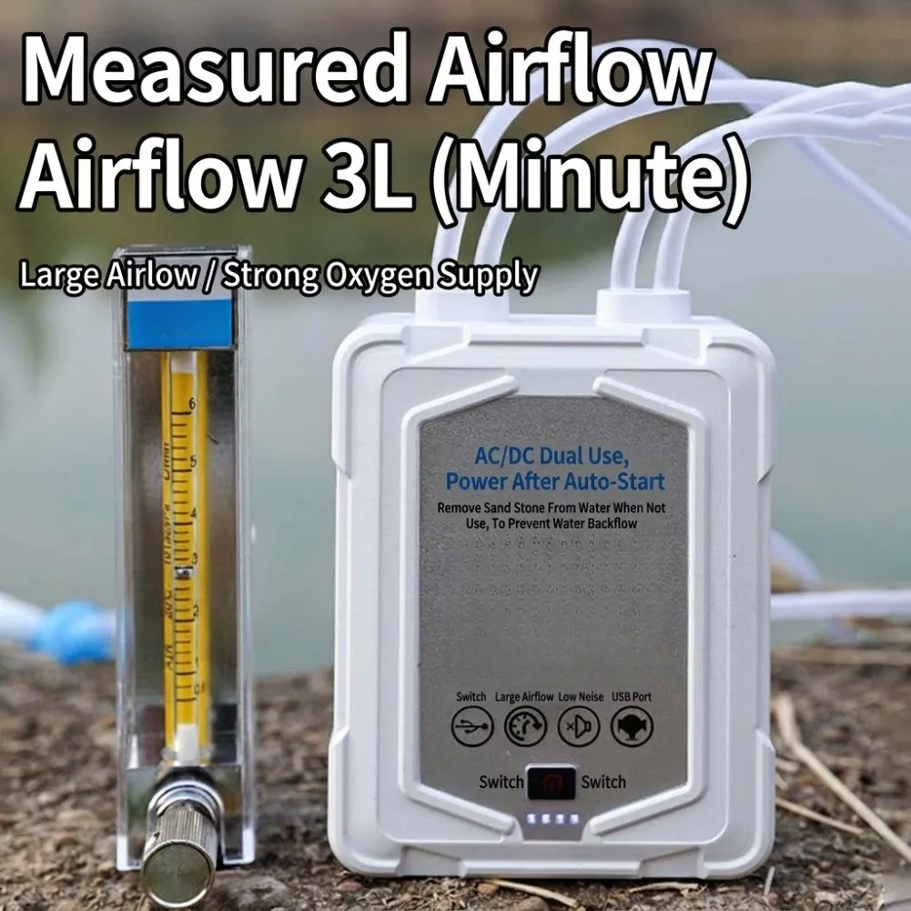 Fishing Air Pump Rechargeable 3-level Quiet ABS Clip For Outdoor Pond Bait Oxygen Pump Fishing Tools view 6