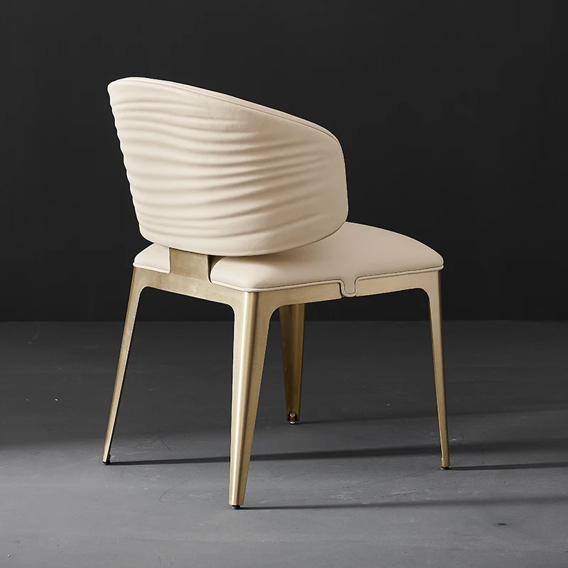 

Metal Minimalist Dining Chair Upholstered Gold Design Modern Dining Chair White Comfortable Silla Comedor Home Furniture