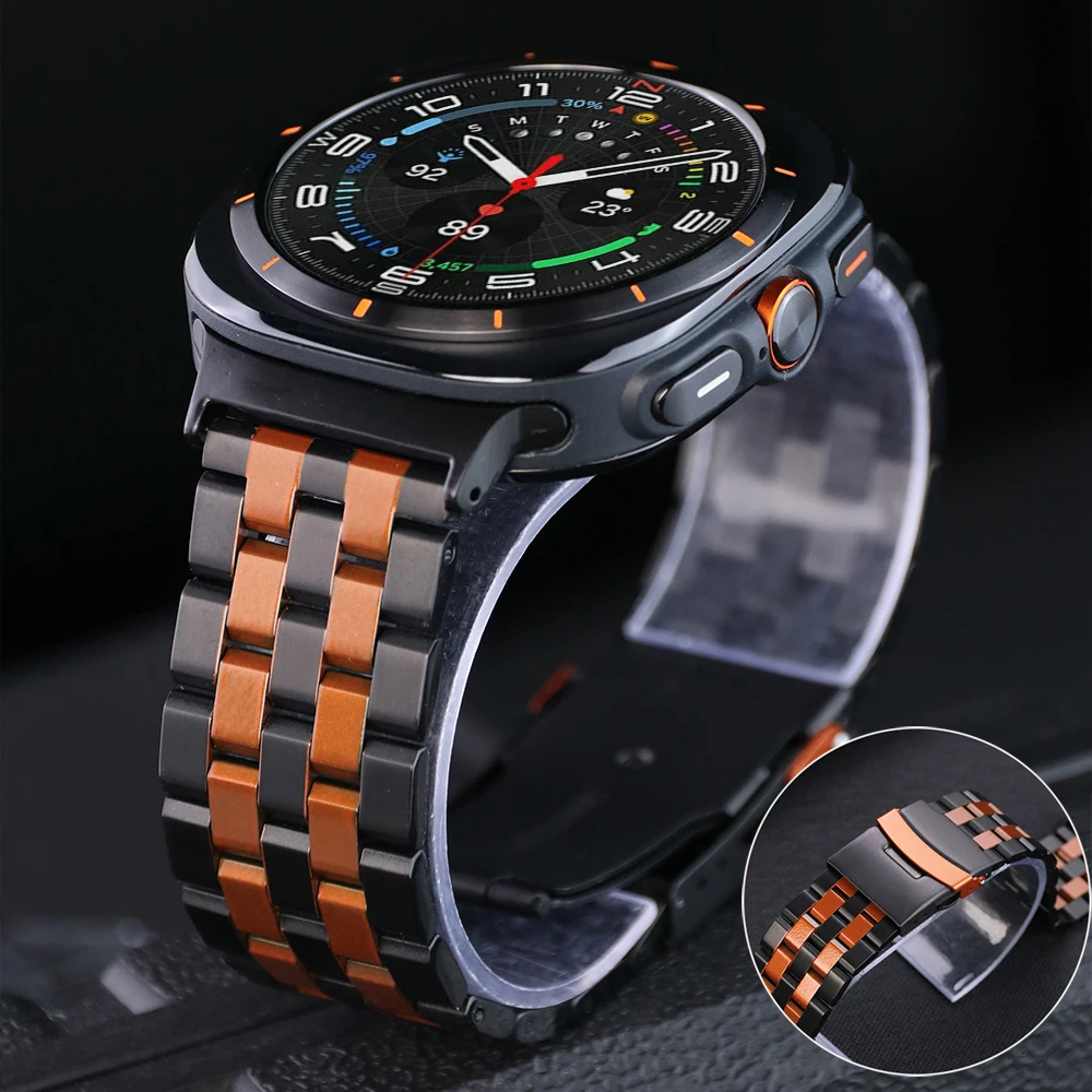 

Роскошный ремешок из нержавеющей стали для Samsung Galaxy Watch Ultra 47 мм, металлический браслет Correa для Samsung Watch 7 Ultra, браслет