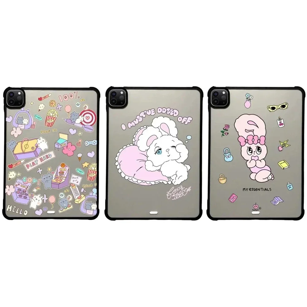 

Cute Rabbit Cartoon Sticker Acrylic iPad Cover for iPad Air 4 5 (10.9inch) Mini 6 iPad Pro 2020 2021 2022 (11inch 12.9inch) Case