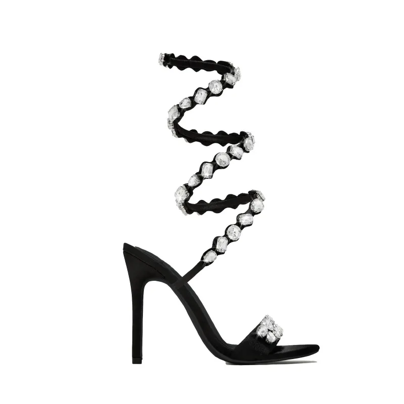 

Luxury Designer Women's Shoes Fashion Rhinestone High Heeled Sandals for Woman Sexy Runway Style Casual Shoes Sandalias De Mujer