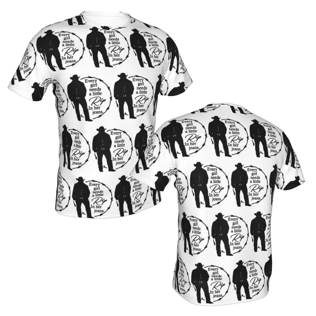 100% Cotton Every Girl Needs A Little Rip In Her Jeans Dutton Ranch Yellowstone T-Shirt Men's Classic T Shirt Men Shirts Tops