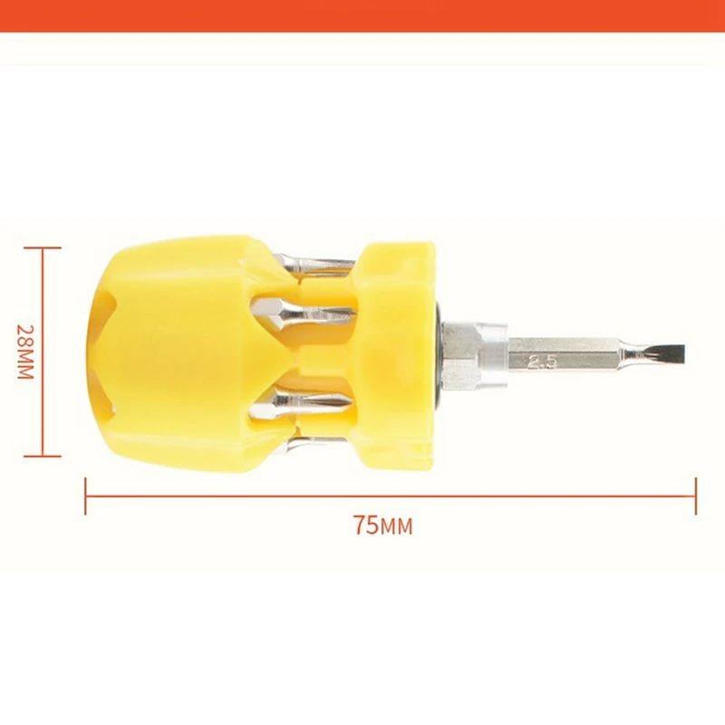 다기능 스크루드라이버 세트, 수공구, T-헤드 다중 사양, 사용하기 쉬운 노란색 + 빨간색, 6-in-1, 2 개