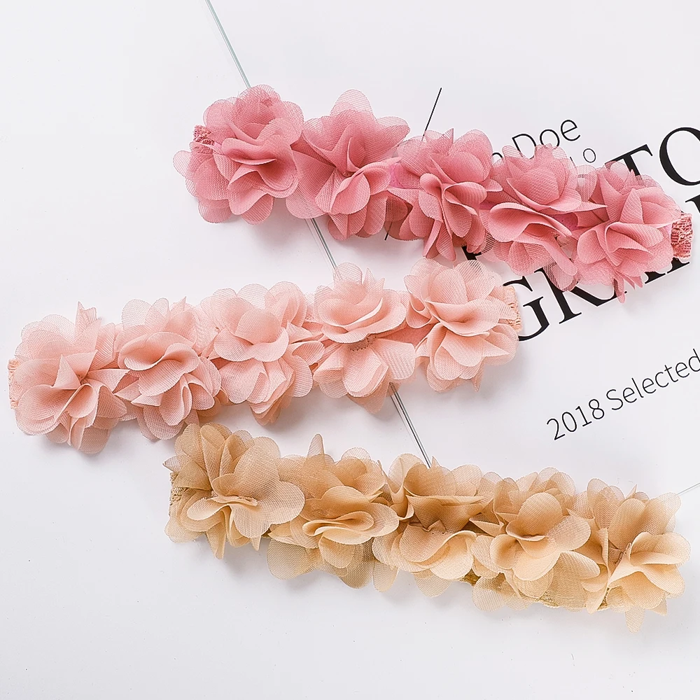 Diademas florales de gasa para bebé, accesorios para niños, cosas para bebés, bandas de goma para niñas, accesorios