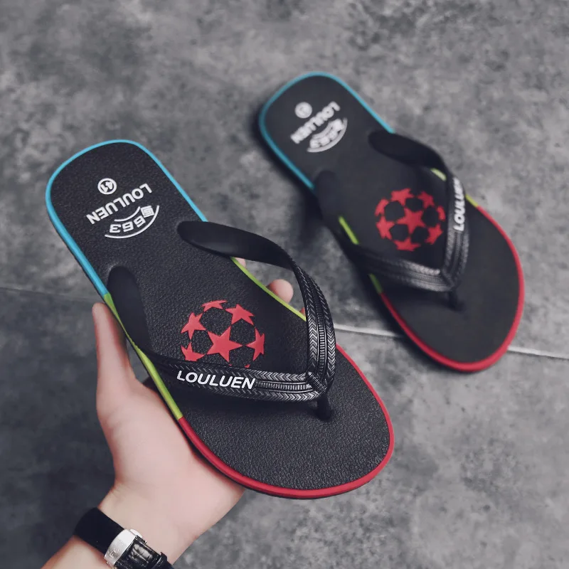 2024Summer New Flip-Flops Men's Casual Beach Sandals Fashion Flip-Flop Slippers Outer Wear