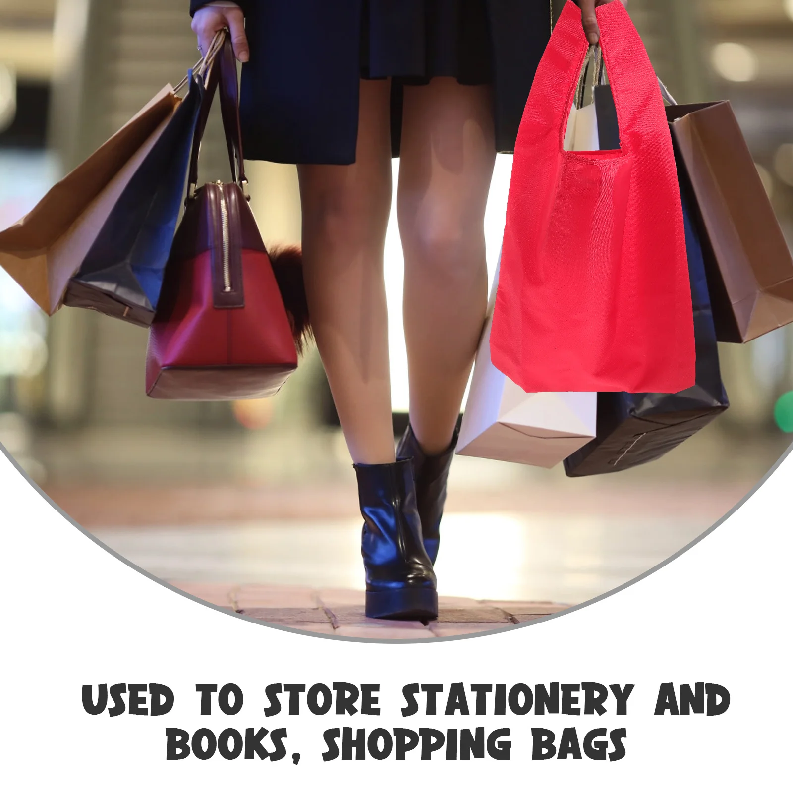 

Portable Shopping Bag Foldable Reusable Grocery Tote Large Capacity Canvas Handbag For Women Lightweight Travel Outdoor Storage