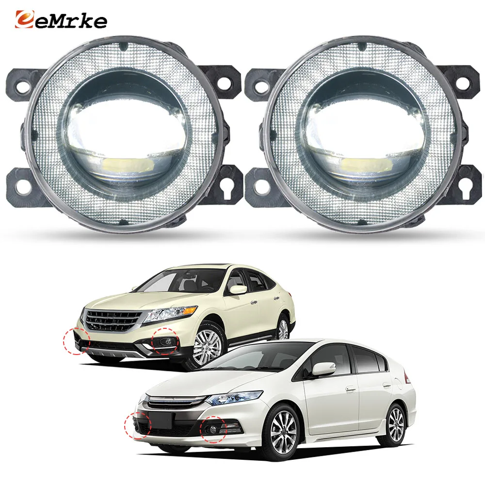 

LED Fog Light for Honda Crosstour TF1 Insight ZE2 2013 2014 Car Angel Eye DRL Ring Daytime Runinng Lights Clear Glass Lens