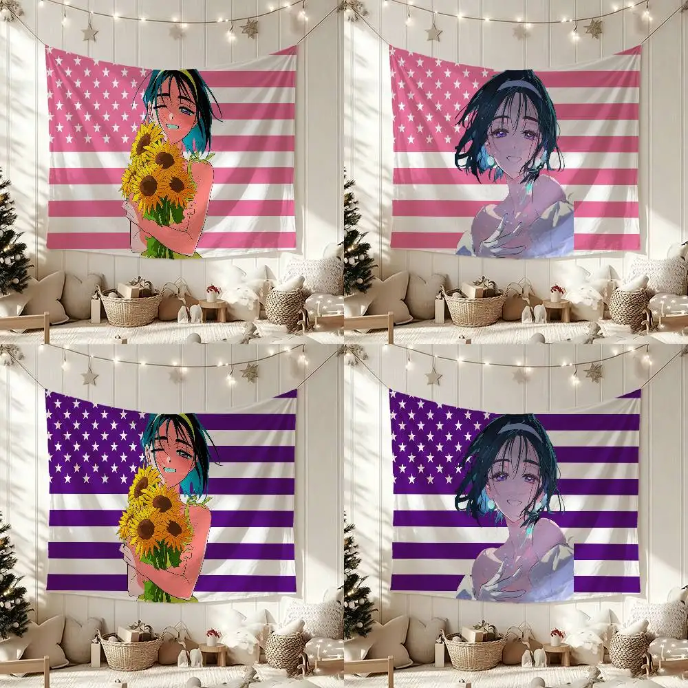 Sua K-Korean A-Alien Stage Flags Wall Hanging Background Art Banner for Bedroom Home Outdoor Decor