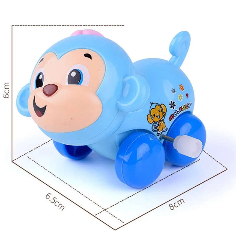 1Pcs Fun Kids Cartoon Animal Dog/Cat/Cattle/Lion/Monkey Wind Up Toy Mini Crawling Clockwork Classic Toys Newborn Baby Spring Toy