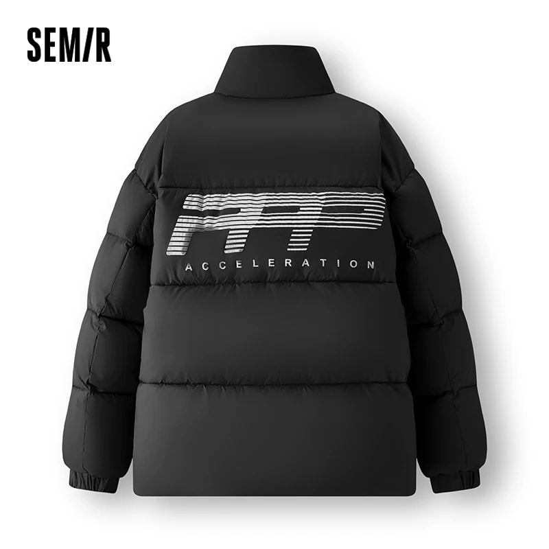 Semir Cotton Padded Jacket Men Thick Printed Texture Design Stand Collar 2025 New Winter Fashion Outerwear